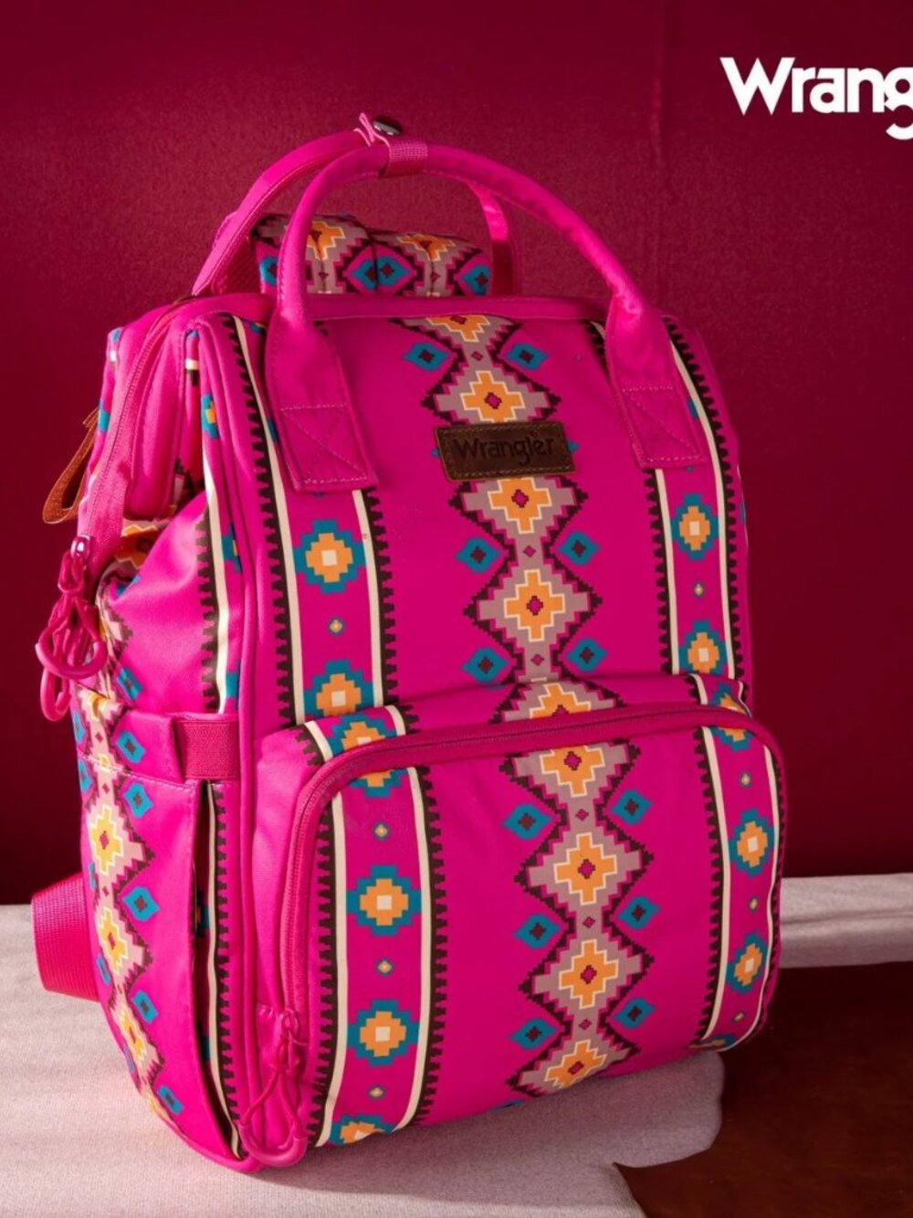 Wrangler Aztec Printed Callie Backpack Hot Pink